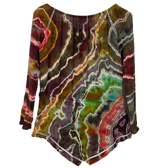 LSF LoveShackFancy Tie Dye Romper Womens Small XS Geode Brown Love Shack Fancy - Picture 2 of 13